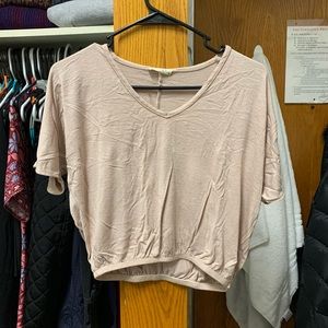 Mauve V neck crop top